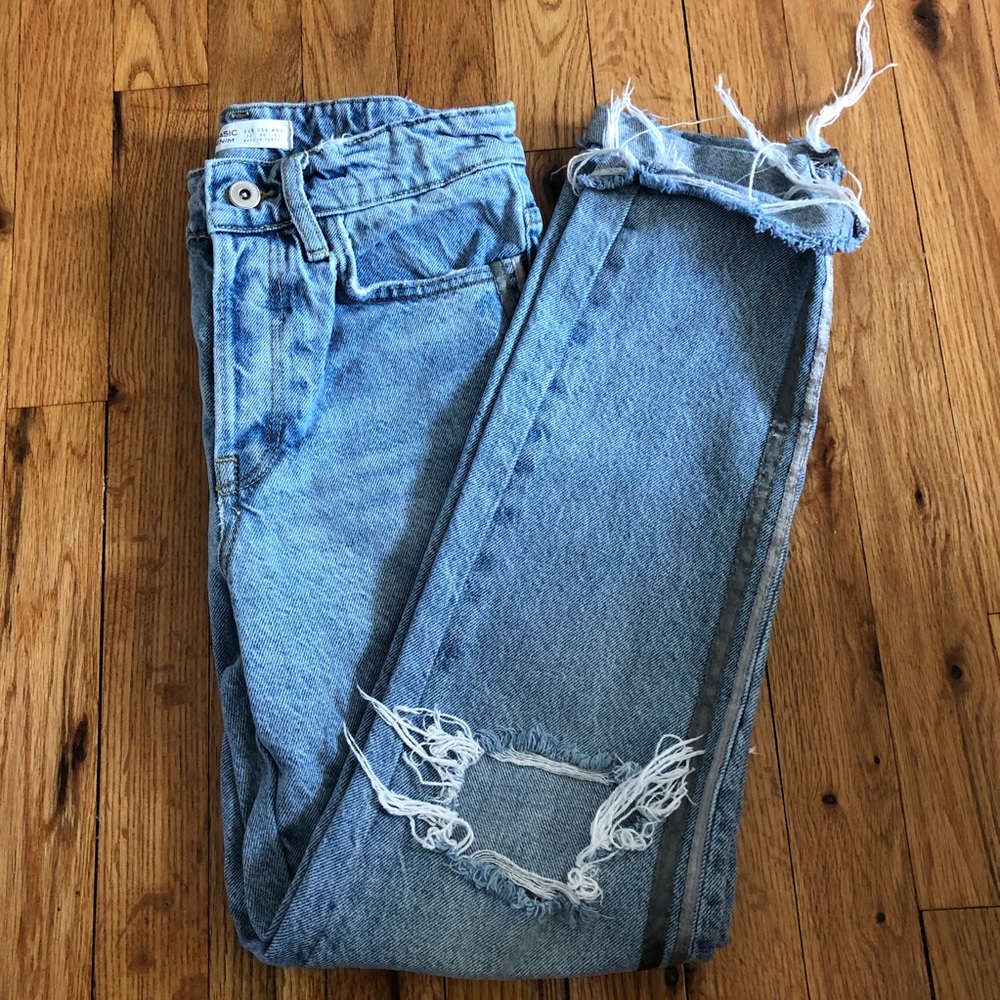 Light wash ripped denim